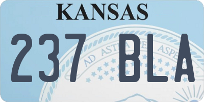 KS license plate 237BLA