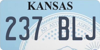 KS license plate 237BLJ