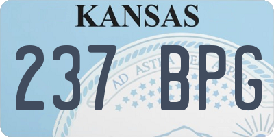 KS license plate 237BPG