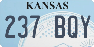 KS license plate 237BQY