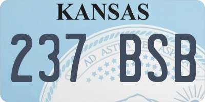 KS license plate 237BSB