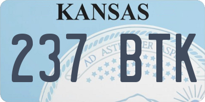 KS license plate 237BTK
