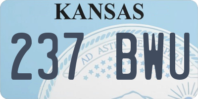 KS license plate 237BWU
