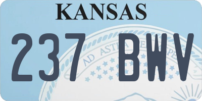 KS license plate 237BWV
