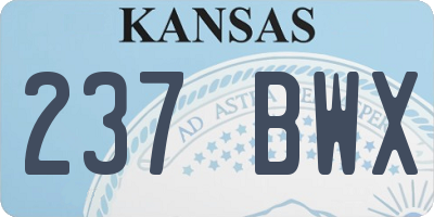 KS license plate 237BWX
