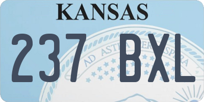 KS license plate 237BXL