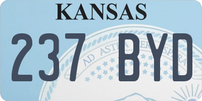 KS license plate 237BYD