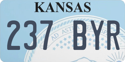 KS license plate 237BYR