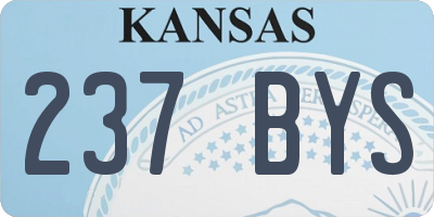 KS license plate 237BYS