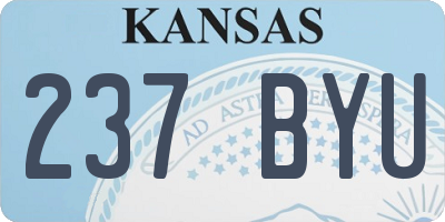 KS license plate 237BYU