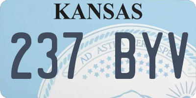 KS license plate 237BYV