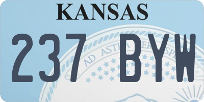 KS license plate 237BYW
