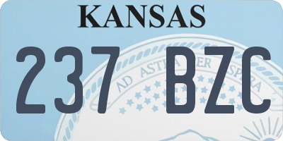 KS license plate 237BZC