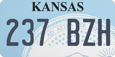 KS license plate 237BZH