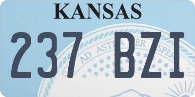 KS license plate 237BZI