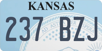 KS license plate 237BZJ