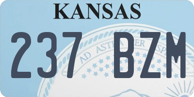 KS license plate 237BZM