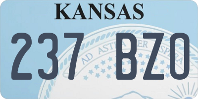 KS license plate 237BZO