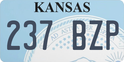 KS license plate 237BZP
