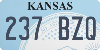 KS license plate 237BZQ