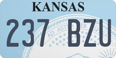 KS license plate 237BZU