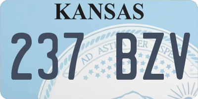 KS license plate 237BZV