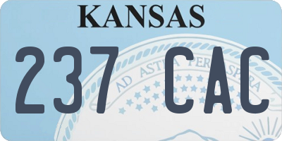 KS license plate 237CAC