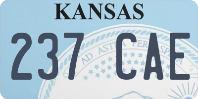 KS license plate 237CAE