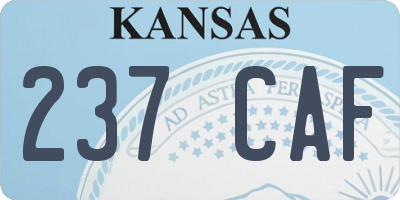 KS license plate 237CAF