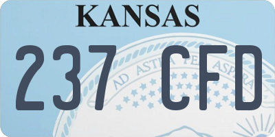 KS license plate 237CFD