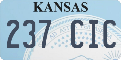 KS license plate 237CIC