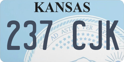 KS license plate 237CJK
