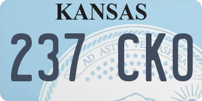 KS license plate 237CKO