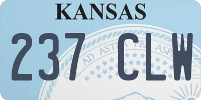 KS license plate 237CLW