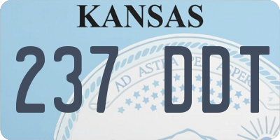 KS license plate 237DDT