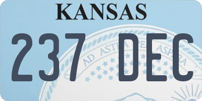 KS license plate 237DEC