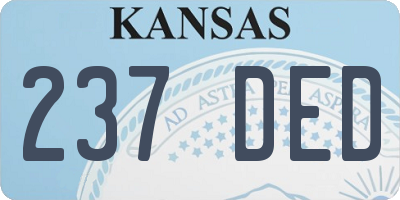 KS license plate 237DED