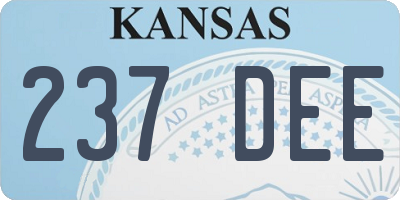 KS license plate 237DEE