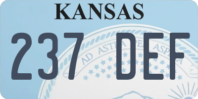 KS license plate 237DEF