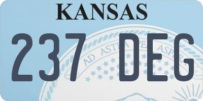 KS license plate 237DEG