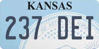 KS license plate 237DEI