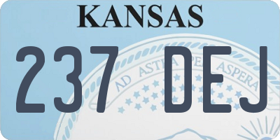 KS license plate 237DEJ