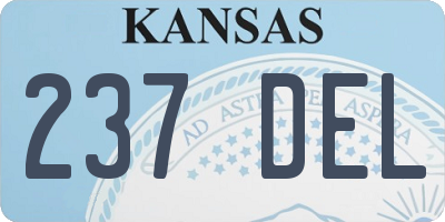KS license plate 237DEL