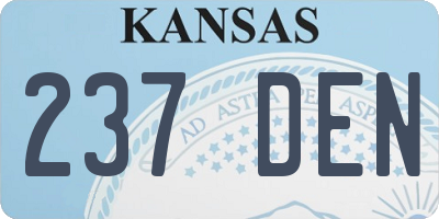 KS license plate 237DEN