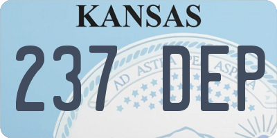 KS license plate 237DEP