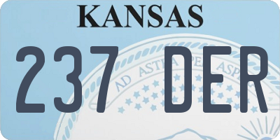KS license plate 237DER