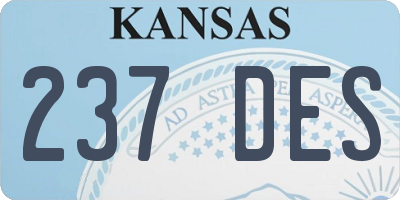 KS license plate 237DES
