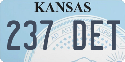 KS license plate 237DET