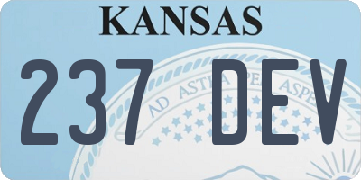 KS license plate 237DEV