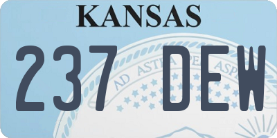 KS license plate 237DEW
